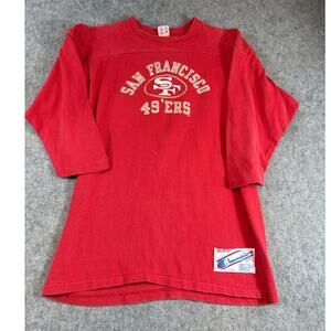 VINTAGE 80s Champion San Francisco 49ers Shirt Youth XL 18-20 Red Single Stitch